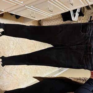 Abercrombie & Fitch Black Frayed Skinny Jeans